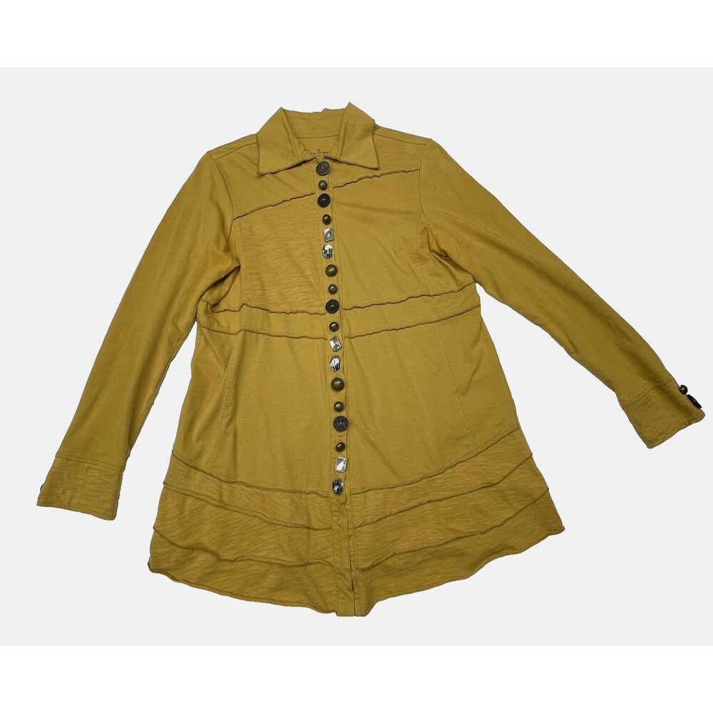 Neon Buddha Jacket Mustard Yellow Buttons Women's Size Medium